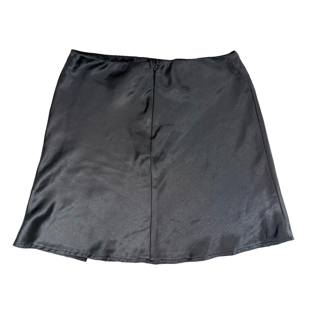 Princess Polly Black Satin Mini Skirt Women's US 8 Y2K Little Black Skirt GNO - Picture 3 of 9